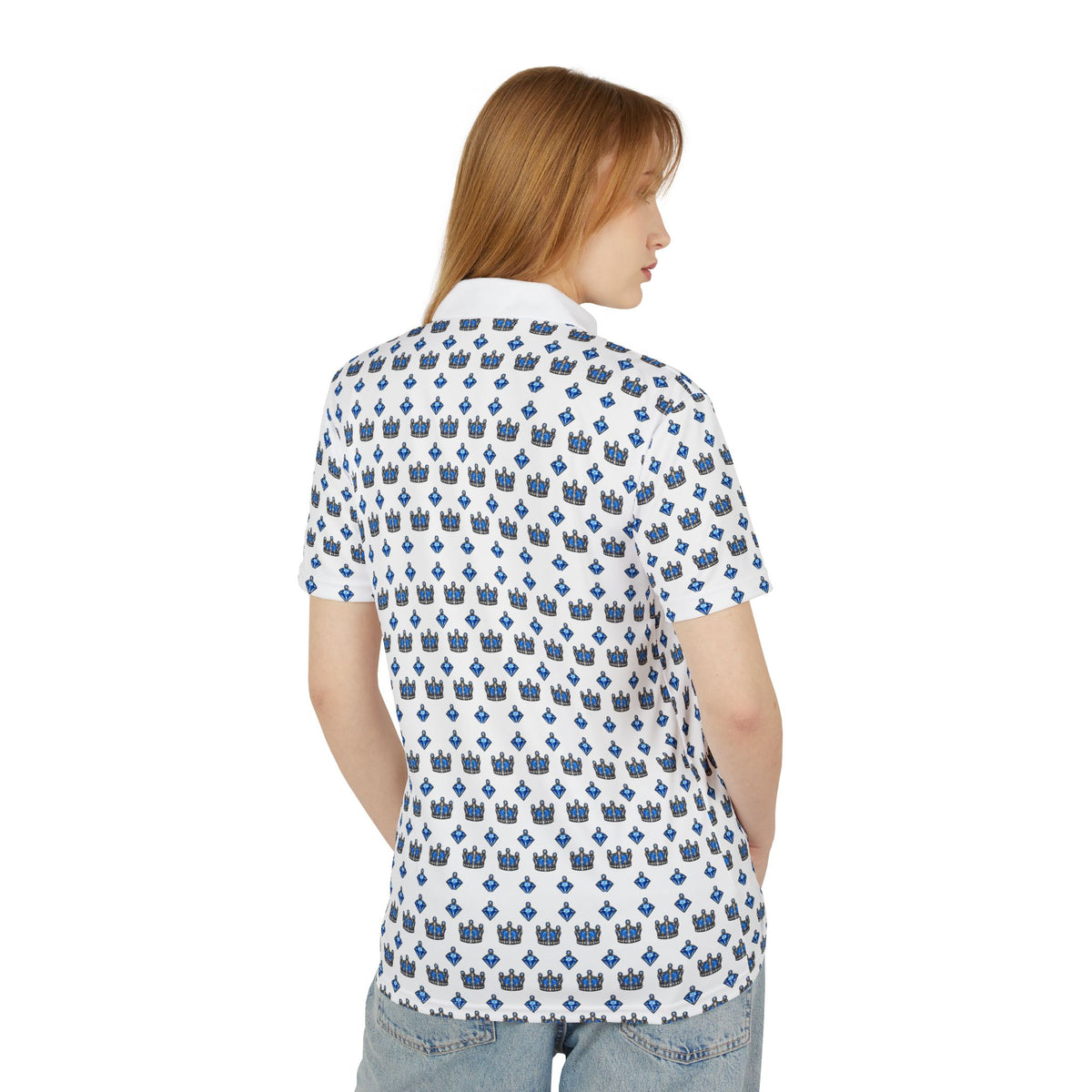 Crown & Diamond Polo – Blue